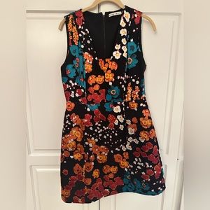 Alice and Olivia black floral dress